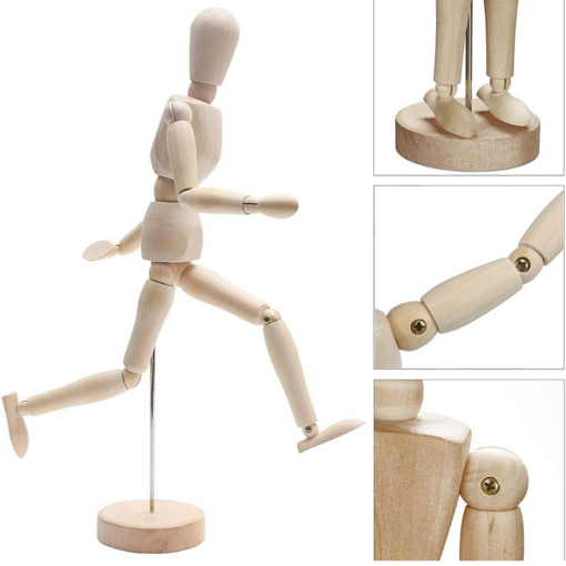 Maniquí Articulable de Madera (30 cm)