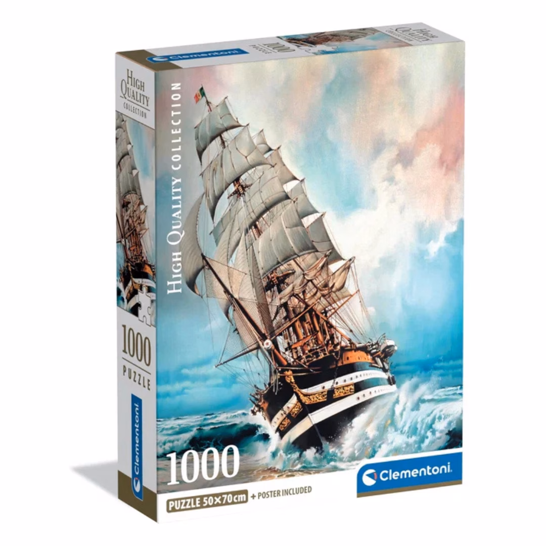 Rompecabezas con póster – Velero – 1000 piezas – Clementoni