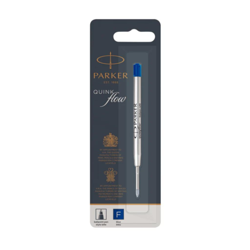 Blister de 1 unidad de Repuesto F para Bolígrafo Ballpoint Tinta Seca color Azul Parker
