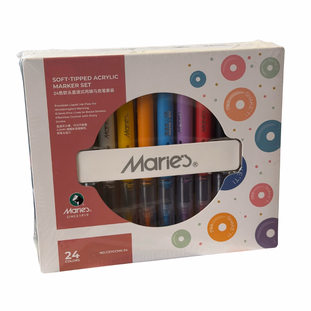 Set de 24 Marcadores Acrílicos Punta Flexible - Marie's